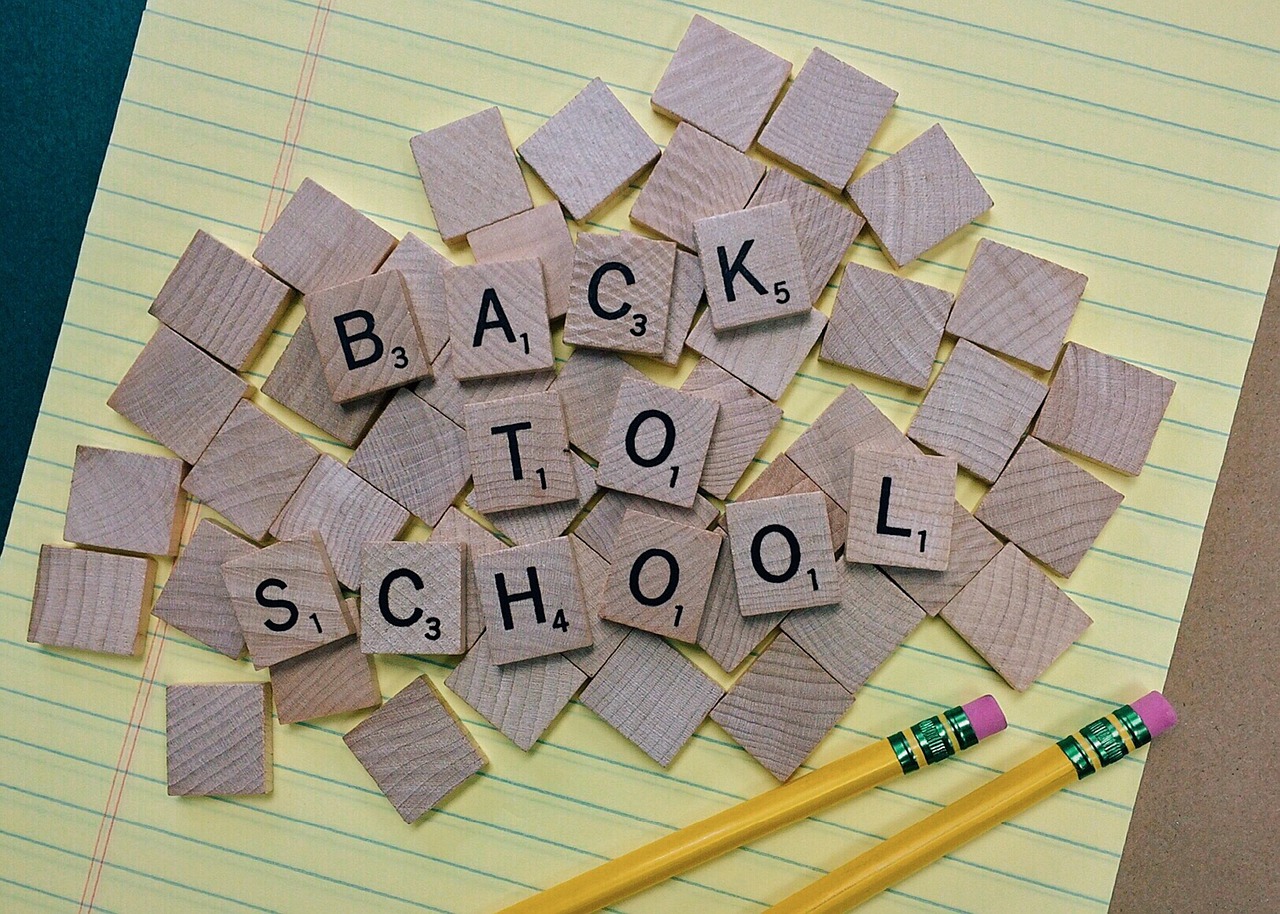 Back to school wooden blocks.