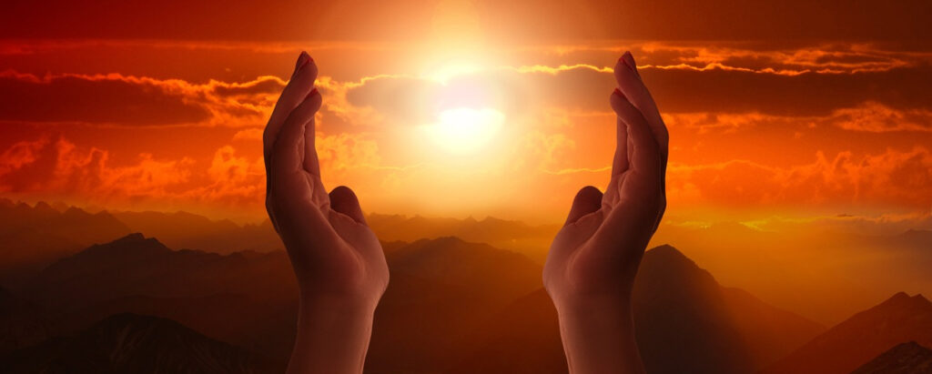 hands raised in praise.