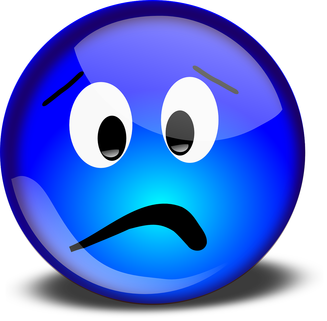 worried face.